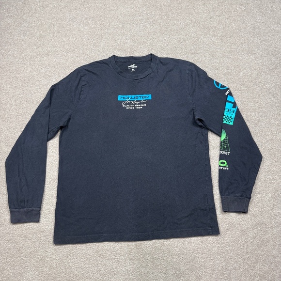 Hollister Other - Hollister Graphic T Shirt Men's Size L Black Long Sleeve Crew Neck Casual